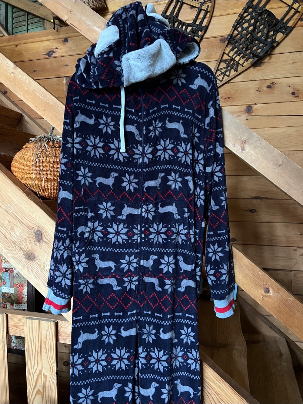 Jammers Dachshund Weiner Dog One Piece Pajamas Mens Adult XL